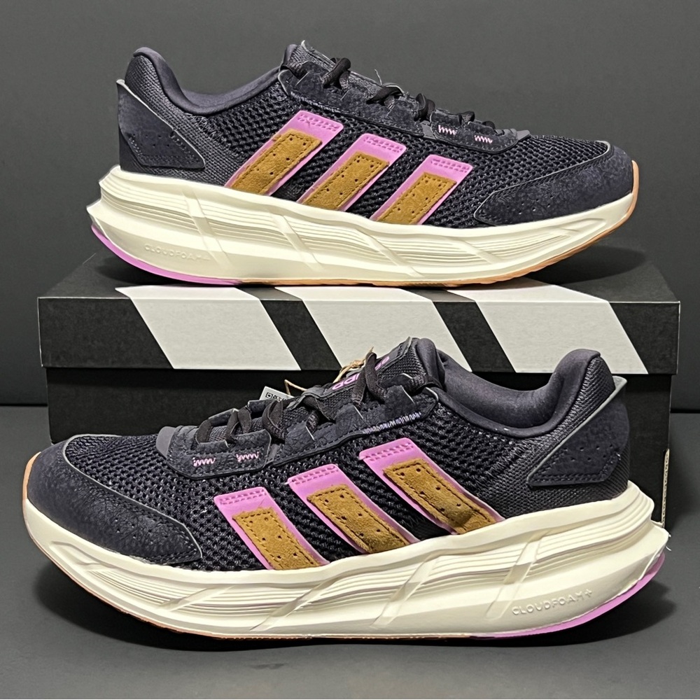 Adidas Astrastar Running Shoes Women's 8 Black Aurora Black Preloved Purple
